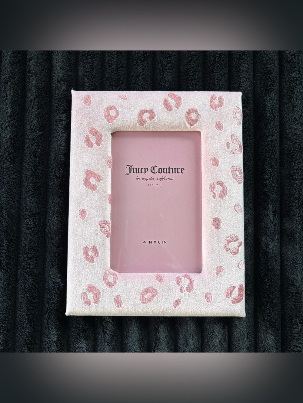 Juicy Couture Pink Leopard Velvet 4x6 Photo Frame